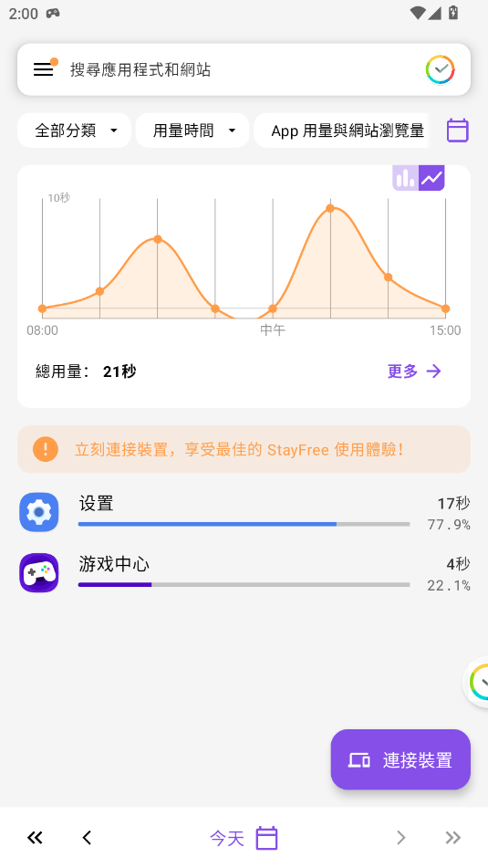 StayFree 主界面